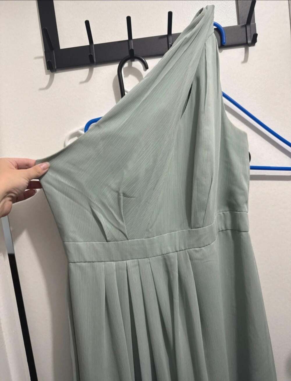 Celebrate Dusty Sage One-Shoulder Chiffon Bridesmaid Dress